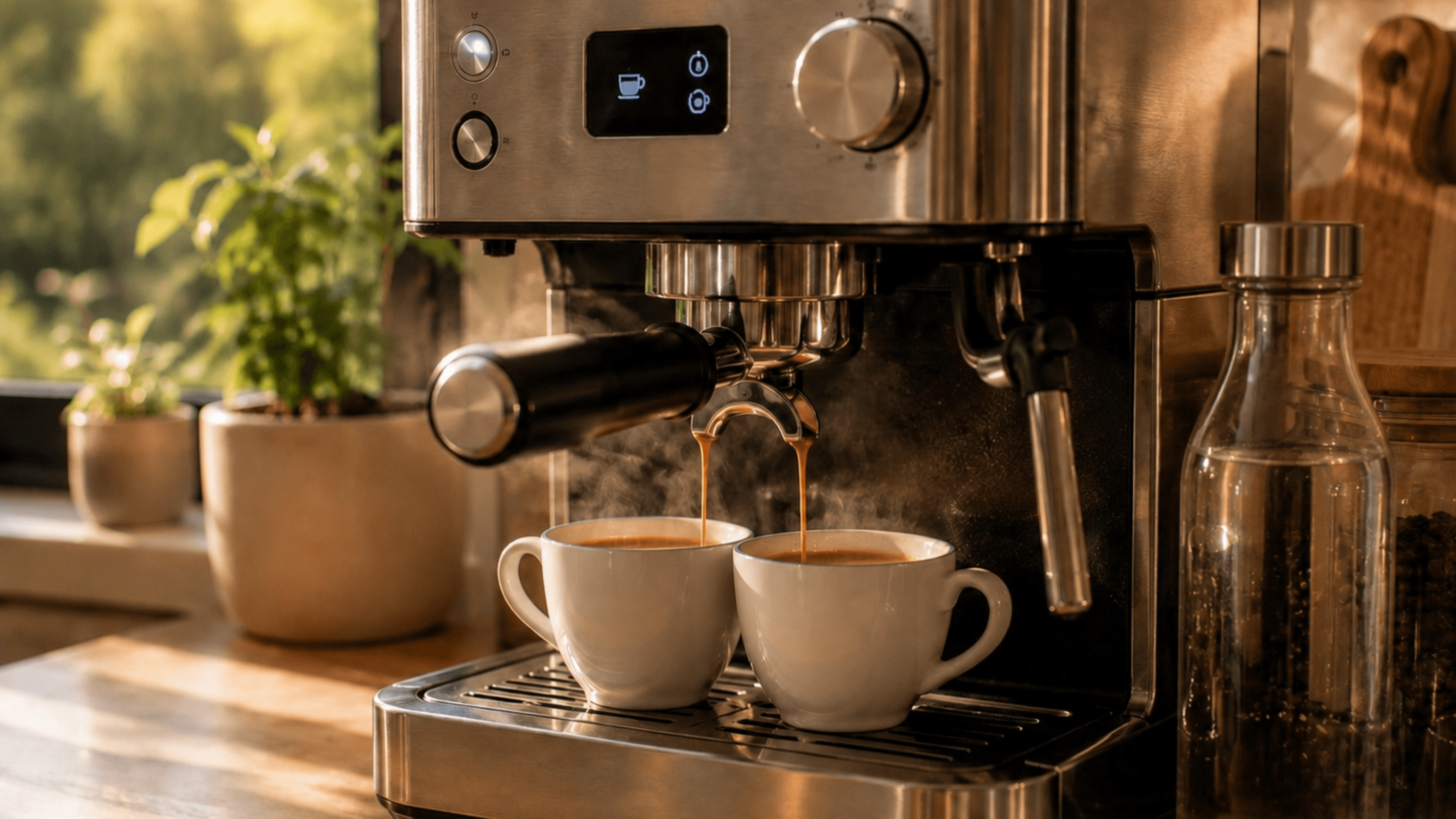 Plusieurs tasses de café préparées à l'eau Filtrabio — shooting Filtrabio